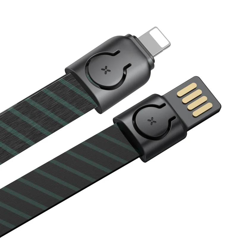 Для USB защитный кабель короткий 0,3 m 1m 2.4A Быстрая зарядка данных мобильный кабель для зарядки телефона для iPhone xs xr 8 7 6s plus 5 шнурок - Цвет: Stripe Black