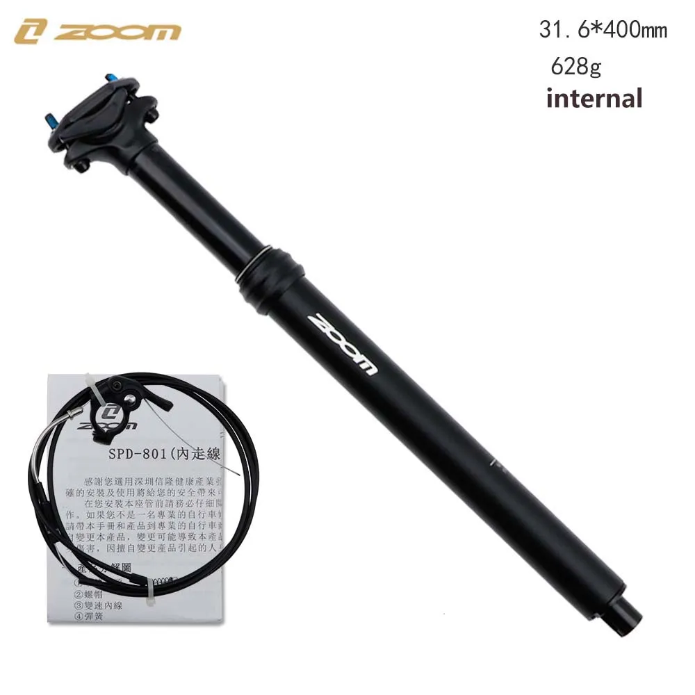 ZOOM height adjustable seatpost dropper 100mm travel MTB external / innertal Line Control Hydraulic 30.9 31.6mm 375mm 400mm | Спорт и