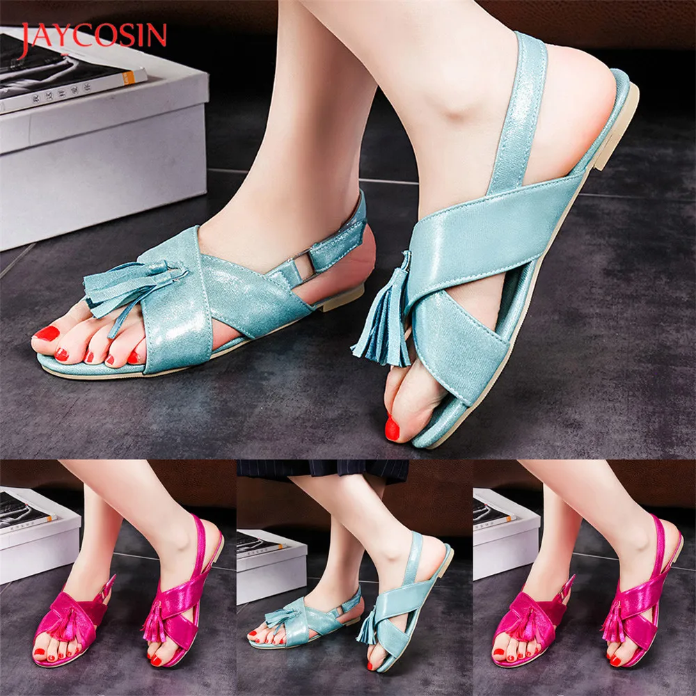 Jaycosin/женские сандалии для мам Летние повседневные туфли на плоской подошве