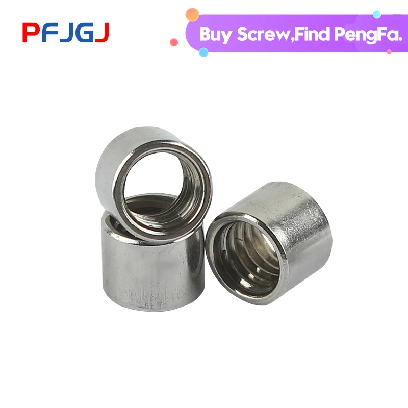 

Peng Fa 304 Stainless Steel Extension And Thick Round Joint Nut M3 M4 M5 M6 M8 M10 Cylindrical Screw Rod Welded Round Nut