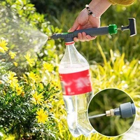 portable high pressure air pump manual sprayer adjustable drink bottle spray head nozzle garden watering tool