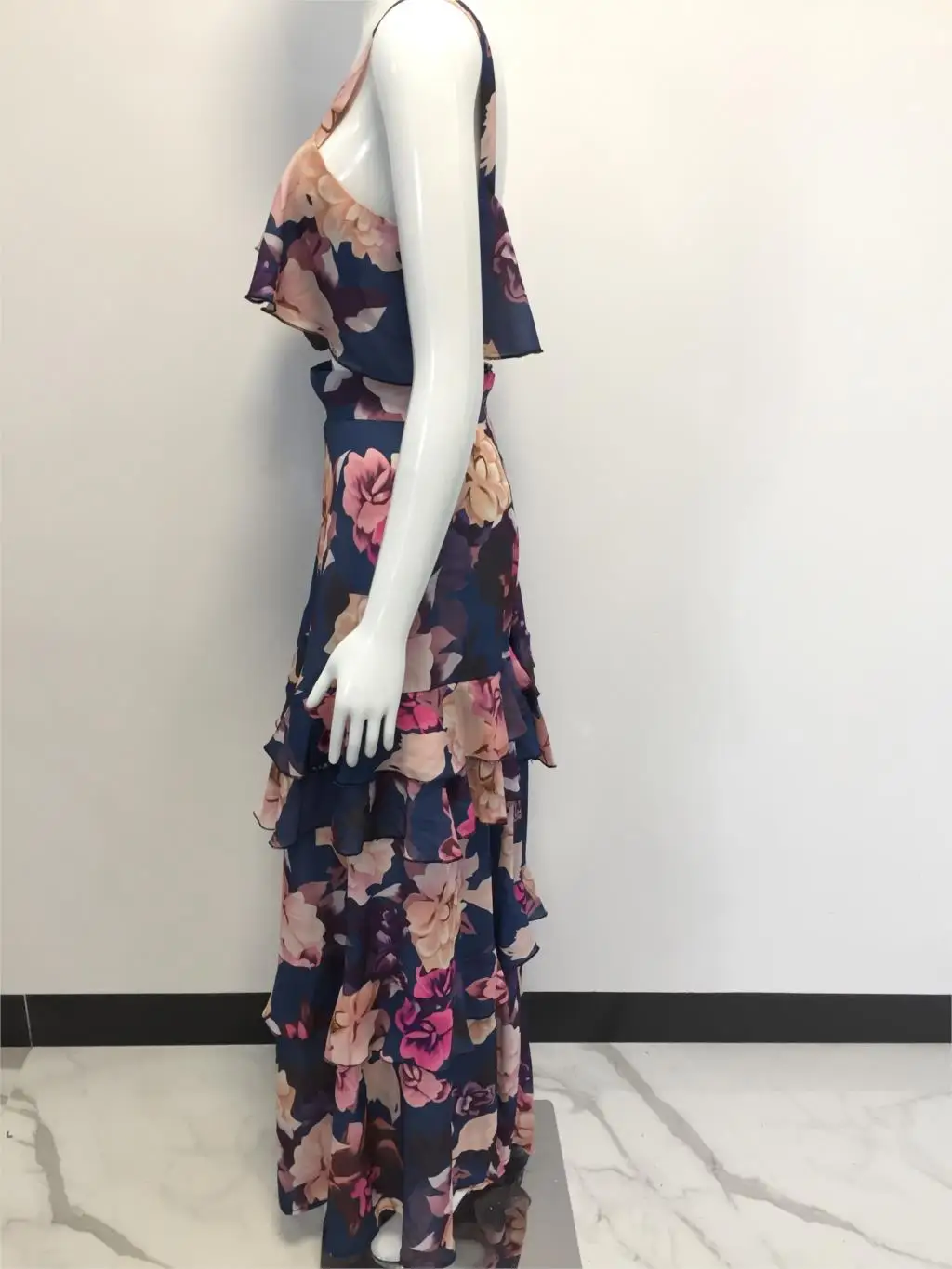 Boho Новый сексуальный женский шифоновый комплект из двух предметов укороченный