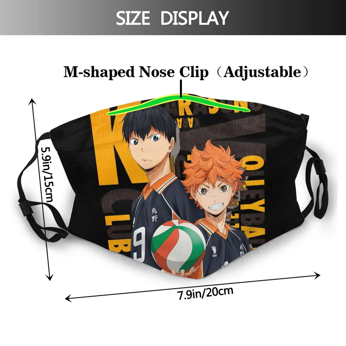 Haikyuu Hinata японское аниме лицо маскарилла ролбол парнтер модная многоразовая маска