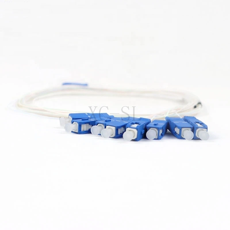 50pcs 1X8 plc splitter with connector Steel Tube 0.9mm G657A2 Fiber Optic blue | Мобильные телефоны и аксессуары