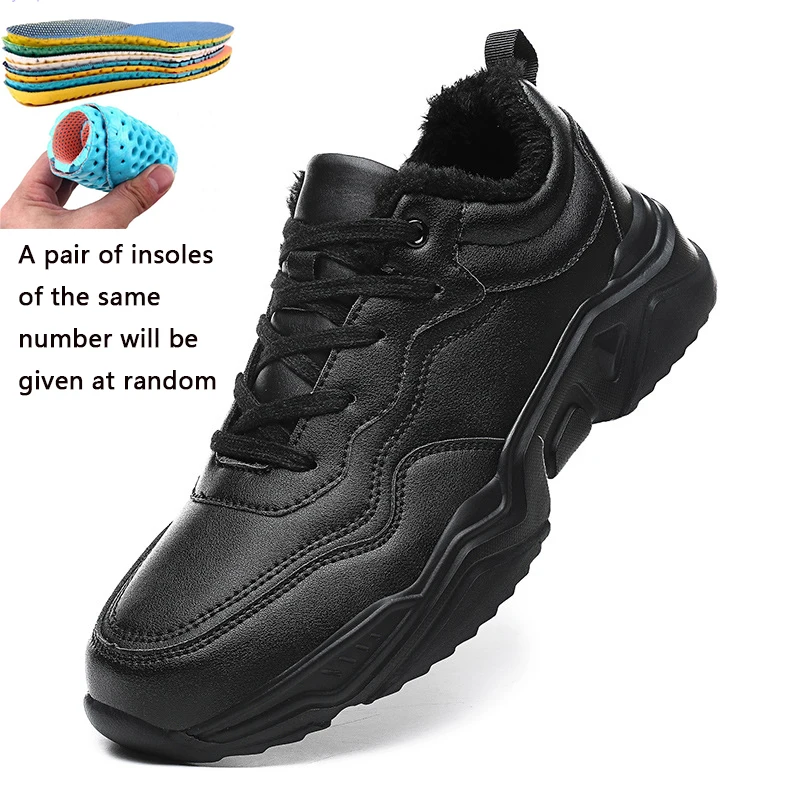 

2021 Winter New Men's Large Size Shoes Snow Shoes Warm Fashion Running Sneakers Suede Leather 389-46 Size