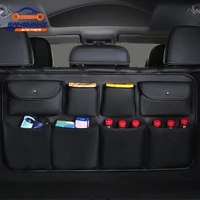 new pu leather car rear seat back storage bag multi use car trunk organizer auto stowing tidying auto interior accessories