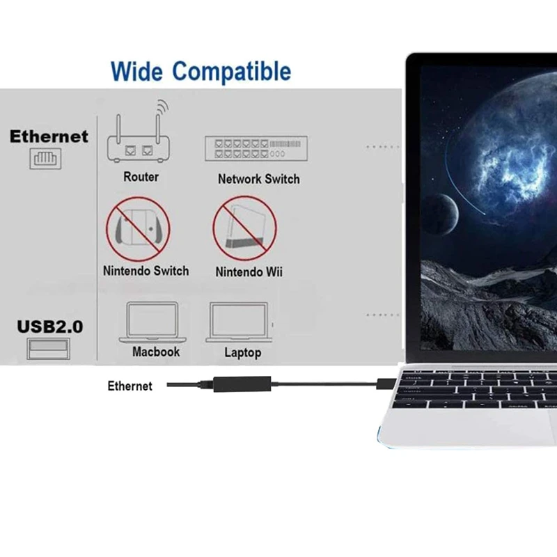 

USB 3.0 to Ethernet Adapter, Driver Free 10/100/1000 Mbps Network RJ45 LAN Wired Gigabit Ethernet Adapter