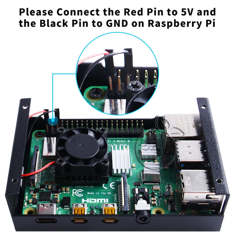 Raspberry Pi 4 Модель B решетчатый дизайн металлический чехол охлаждающий вентилятор