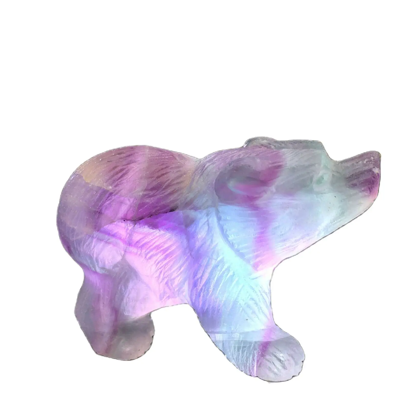 

Natural fluorite crystal beautifully carved bear ornaments