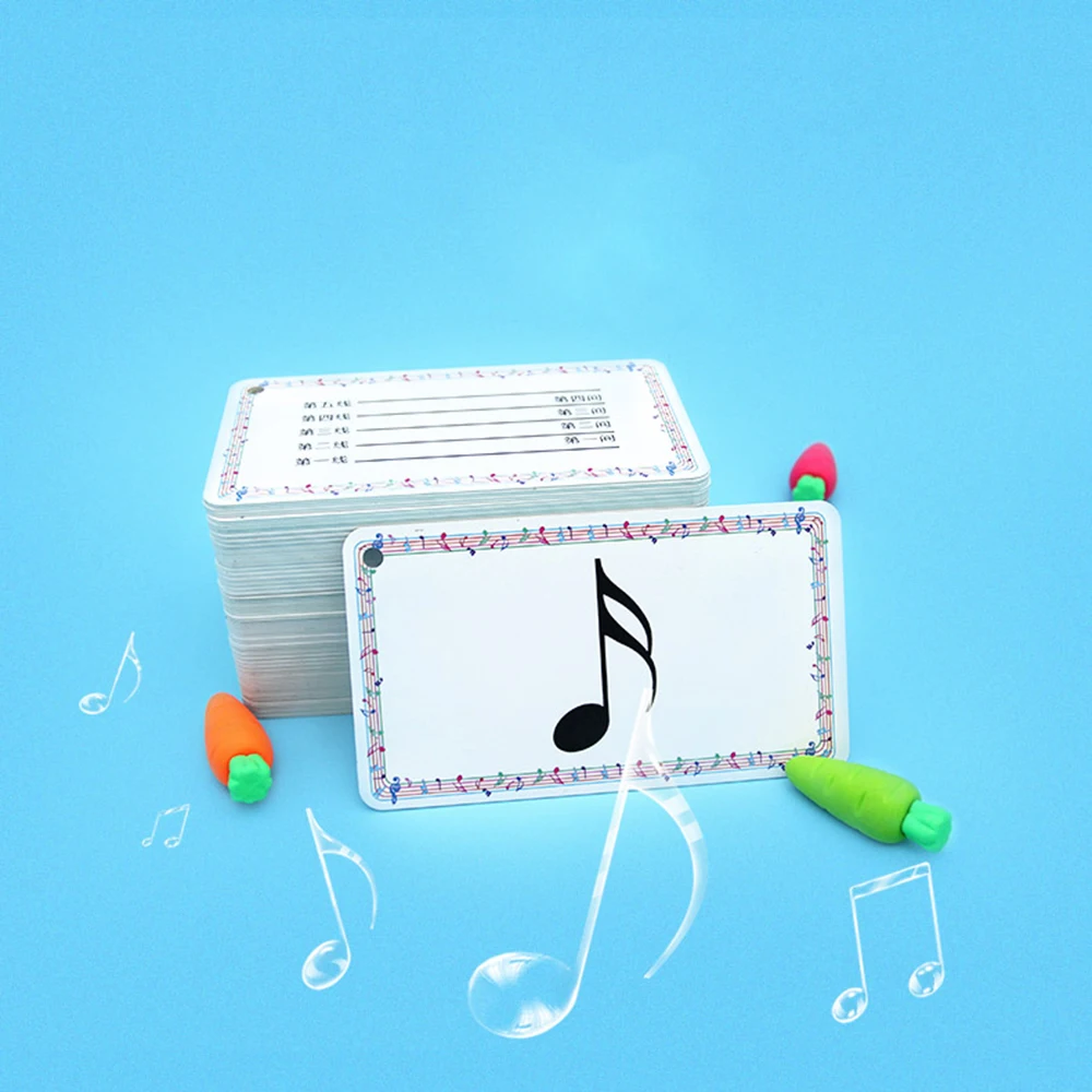 96pcs/set High Quality Waterproof Musical Notation Cards PVC Note Music Teaching Tools |
