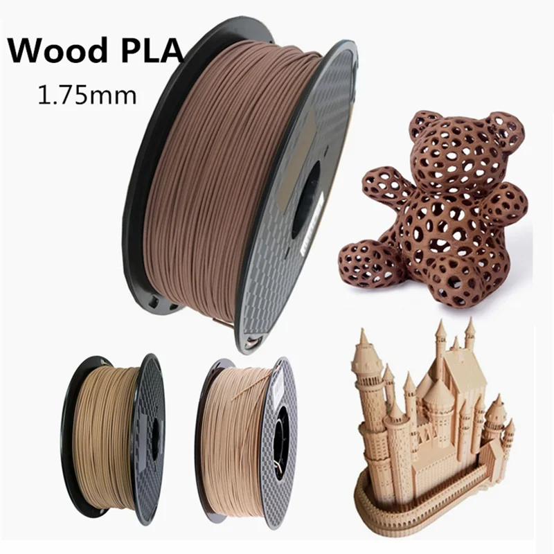 3d Printer Filament 250g/500g Wood PLA 1.75mm Light Wooden 3d Printing Material Red Wood Dark Wood Like Wood Dropshipping