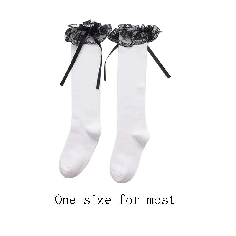

Girls Student Socks Stretch Lace Bow Stockings Fashion Sexy Stockings Women JK knee socks Womens Female Long Knee Socks