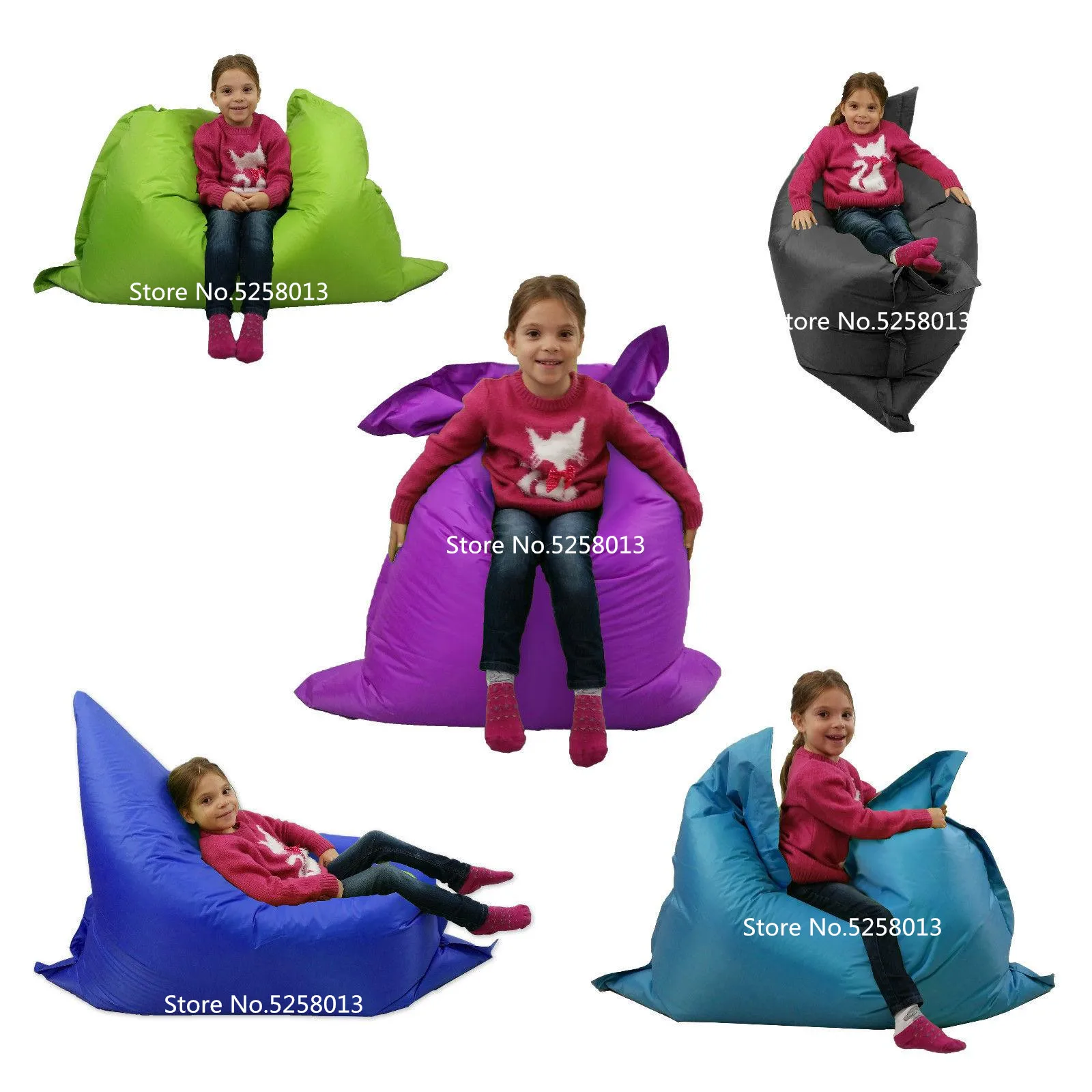 4 футов Jaxx Pillowsak Jr. На открытом воздухе младшей мешок фасоли, дети погремушка диванную подушку-водонепроницаемый, пыленепроницаемый, Цвет водоотталкивающей пропиткой