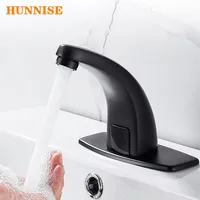 Sensor Basin Faucet Black Bronze Bathroom Mixer Tap Intelligent Touchless Sensitive Bathroom Faucet Matte Black Sensor Faucets