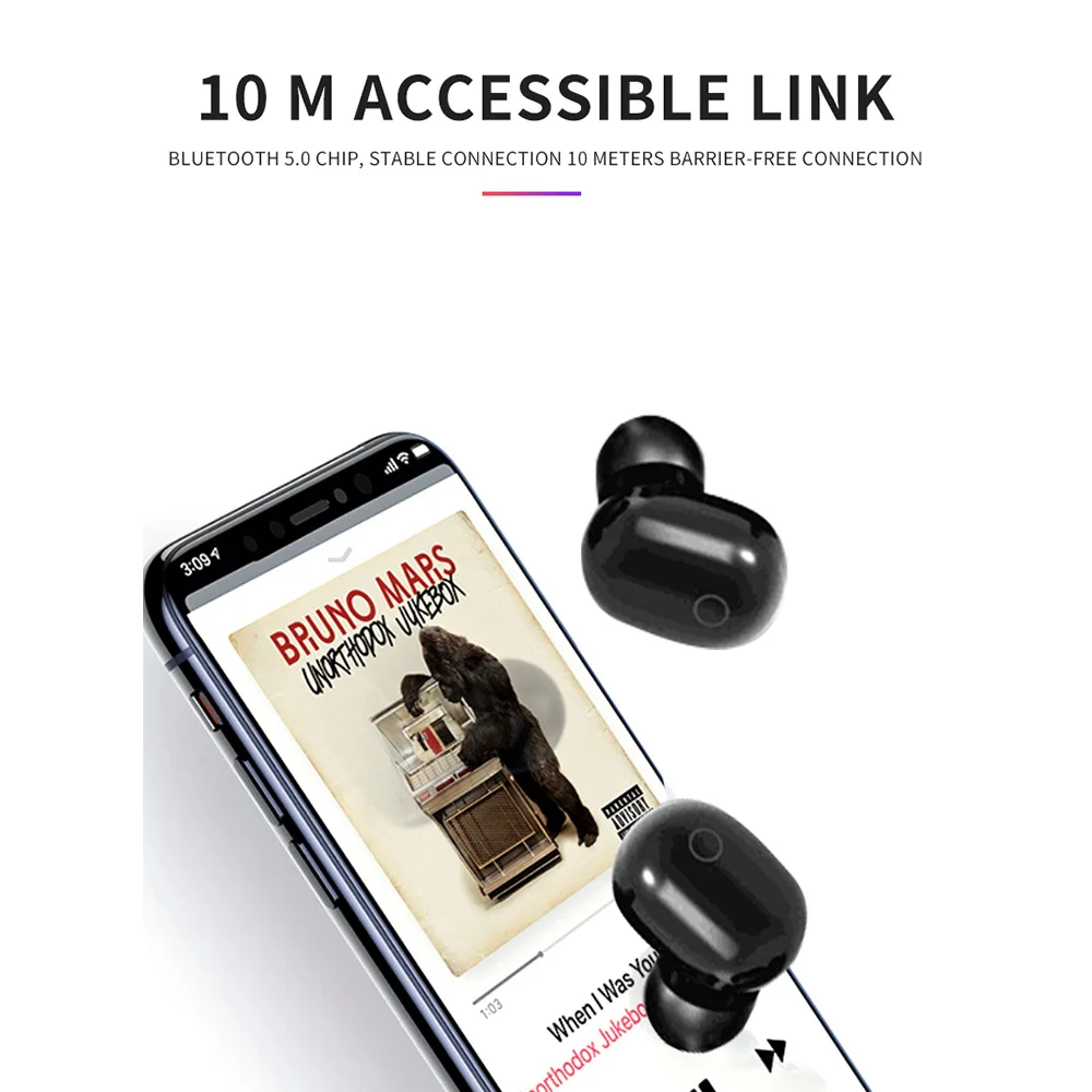 Bluetooth V5.0, беспроводные наушники, стерео Спортивные Беспроводные наушники, наушники, гарнитура, 2000 мАч, мощность для iPhone, Xiaomi