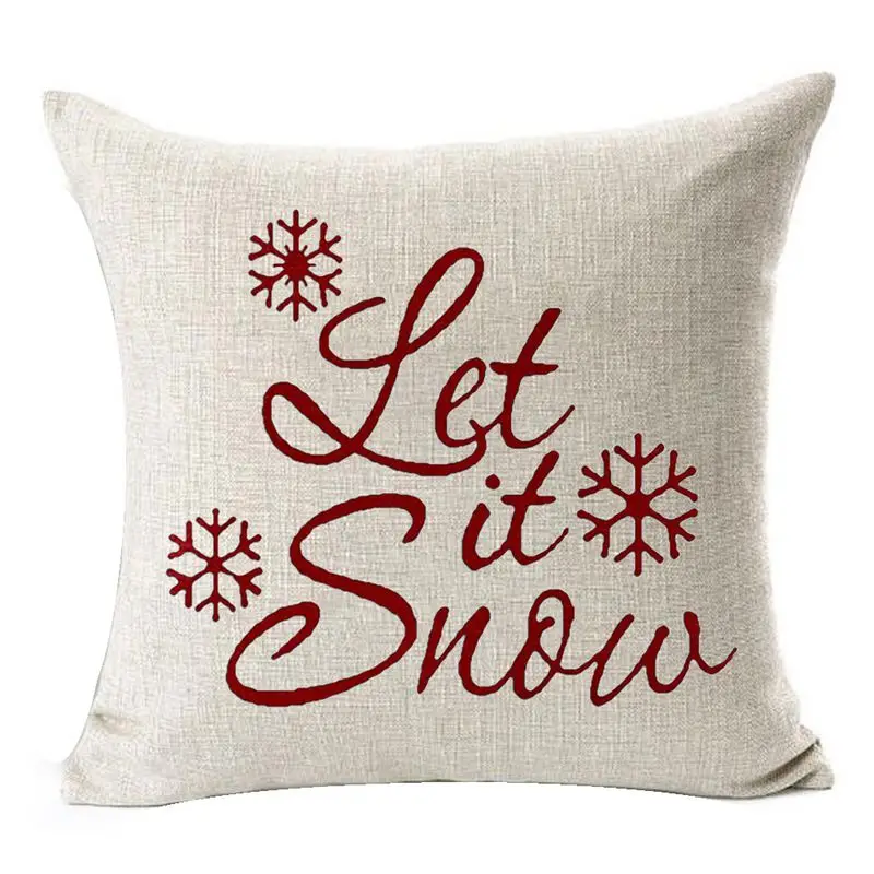 Let It Snow красивые снежинки веселые рождественские подарки льняная Подушка Чехол