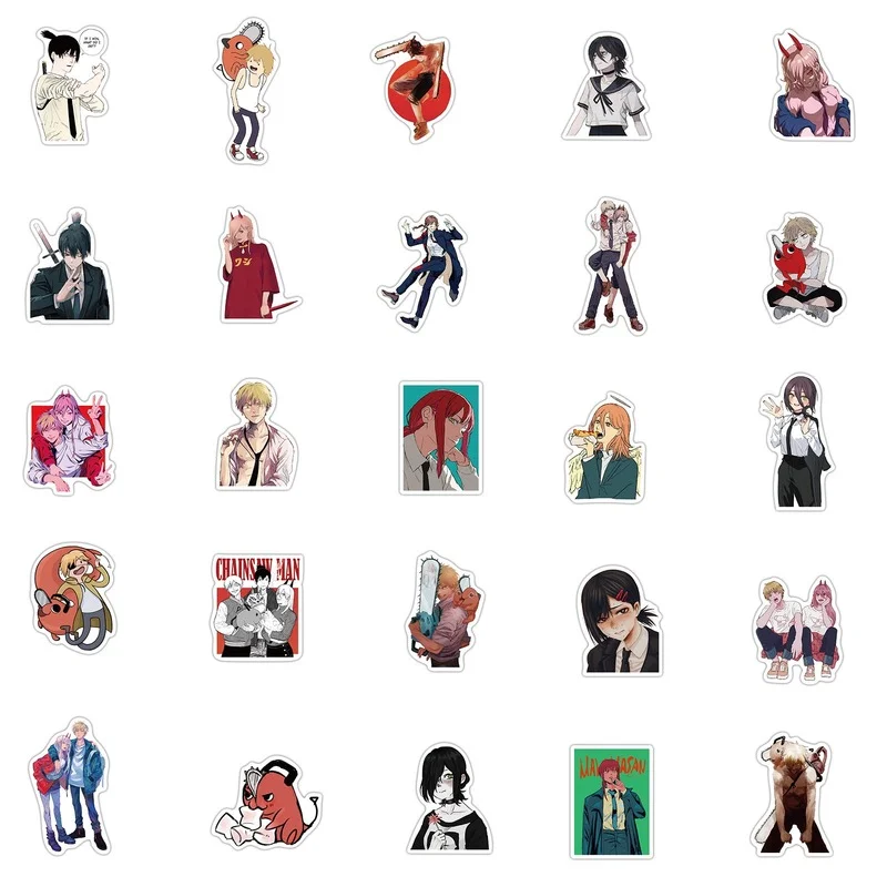 1050pcs hot chainsaw man stickers pack stickers diy motorcycle bicycle laptop phone skateboard guitar helmet pegatina sticker free global shipping