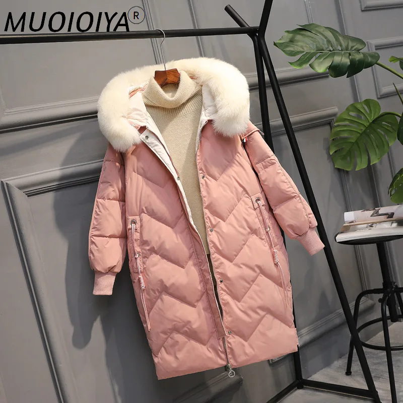 

Women's Down Jacket Woman Down Coat Female White Duck Down Jackets Winter Parkas Big Faux Fur Hooded Coats Mujeres Abrigos 1901