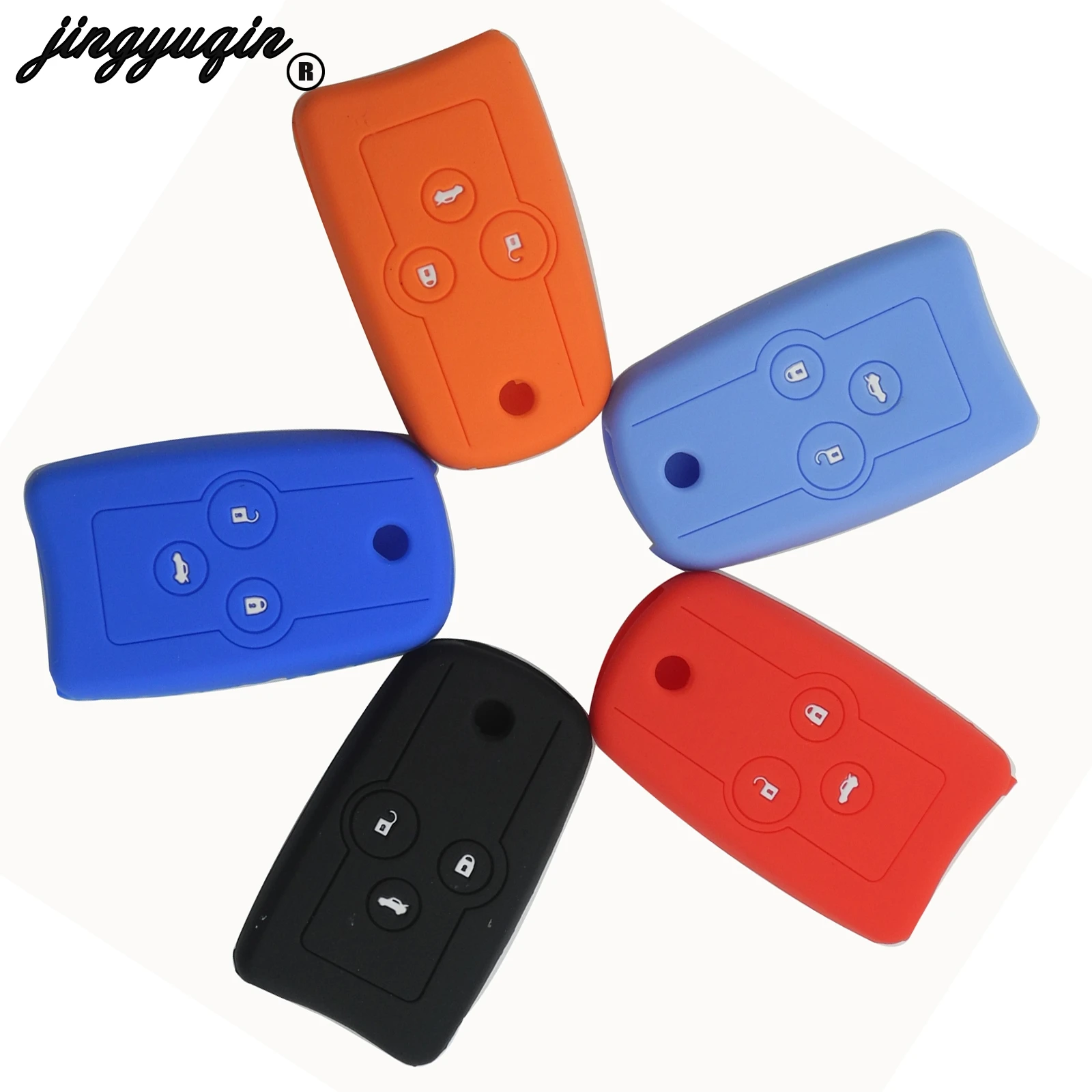 

jingyuqin Remote 3 Button Silicone Key Case Cover For Honda Accord Civic CRV CRZ ACURA MDX TL