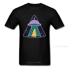 Летняя футболка с изображением пиццы, НЛО, забавная одежда, мужская футболка, хлопковые футболки, черные топы, футболки с рисунком, дизайнерская облегающая футболка