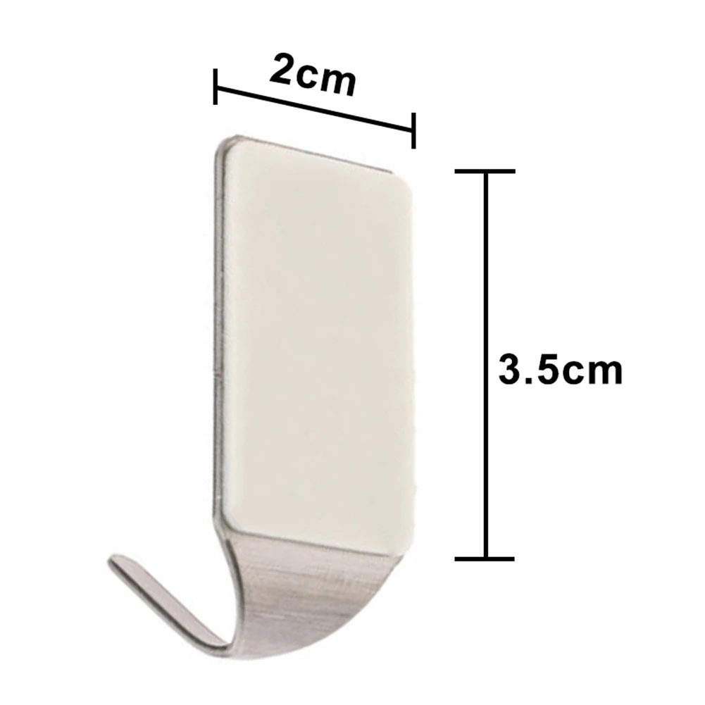 

8pcs/set Stainless Steel Sticky Hooks Strong Adhesive Hooks Wall Door Sticky Hanger Holder Storage Hooks Rack for Clothes Key