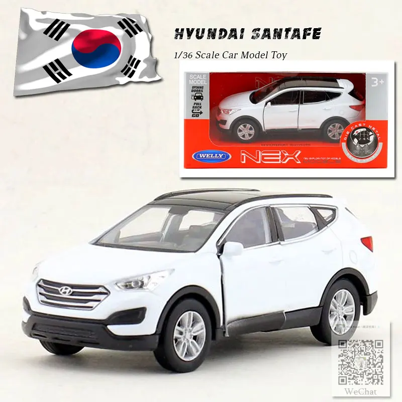 5 шт./лот оптовая продажа модель автомобиля WELLY масштаба 1/36 игрушки Hyundai Santafe литая