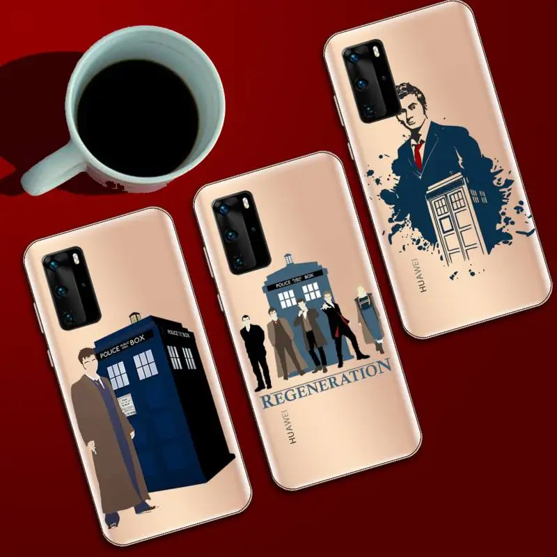 

Time Machine Doctor Who TARDIS Phone Case Transparent for Huawei honor Enjoy Y V 9 7 8 10 20 30 40 SE S E C lite pro plus 2019