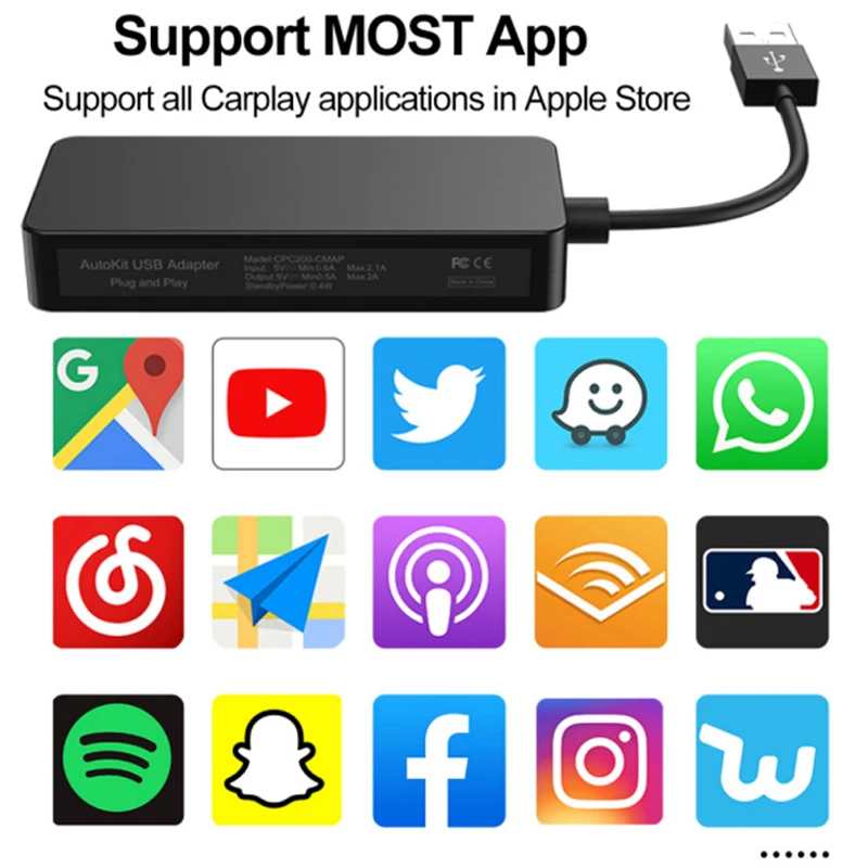 Проводной Автомобильный ключ Apple CarPlay Smart Link для Android автомобильный адаптер Airplay