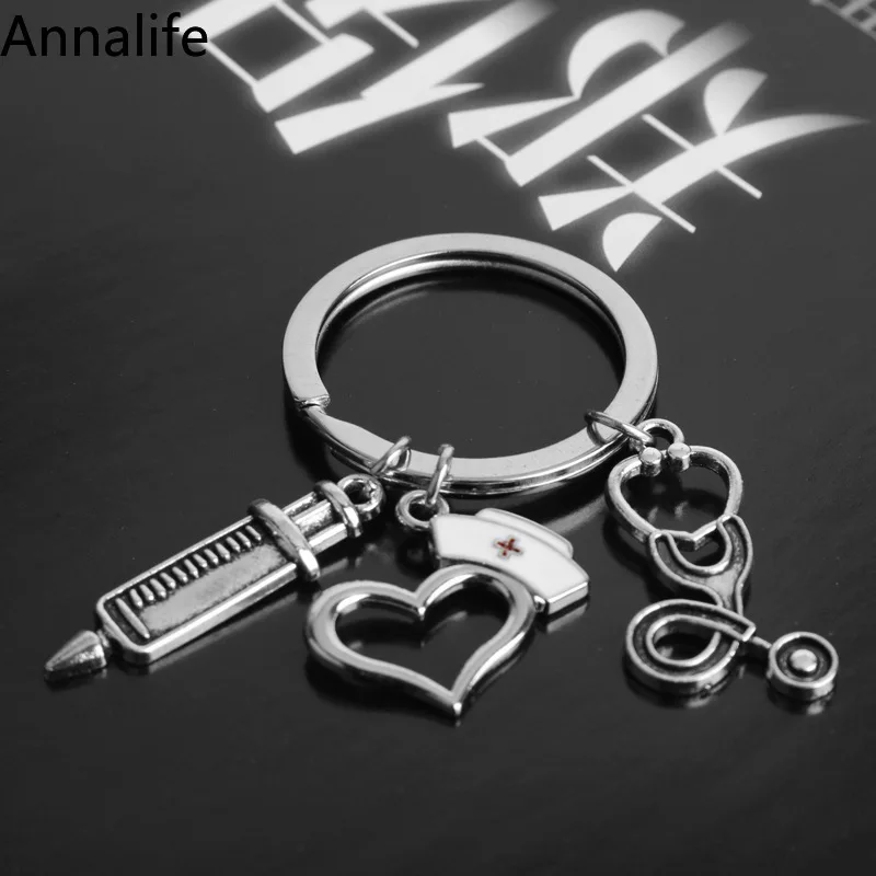 Новинка 2019 брелок для ключей медсестры игла шприц стетоскоп термометр