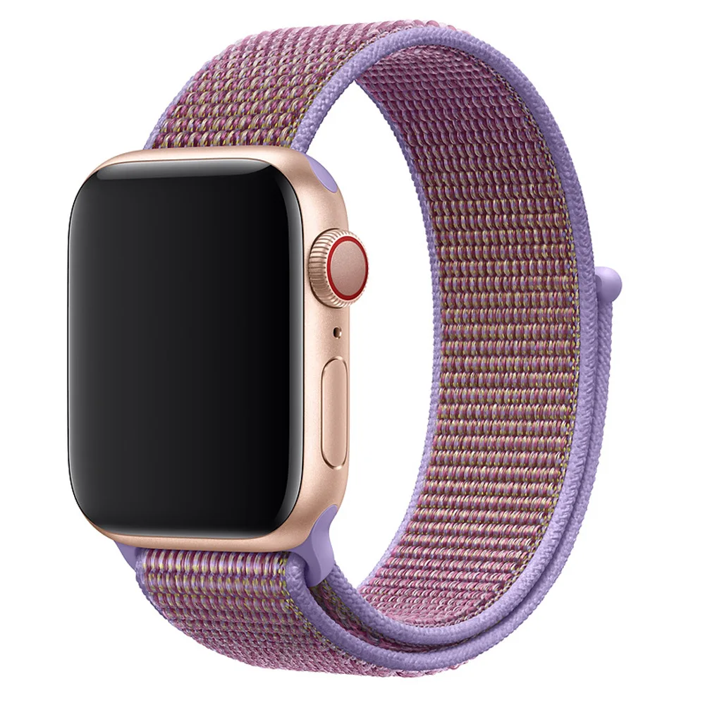 Ремешок для наручных часов Apple Watch 4 5/3/2/1 38 мм 42 мм 62 NewColors нейлон мягкий дышащий сменный ремешок петли для наручных часов iwatch серии 4 40 мм 44 мм - Цвет ремешка: 39ZDX