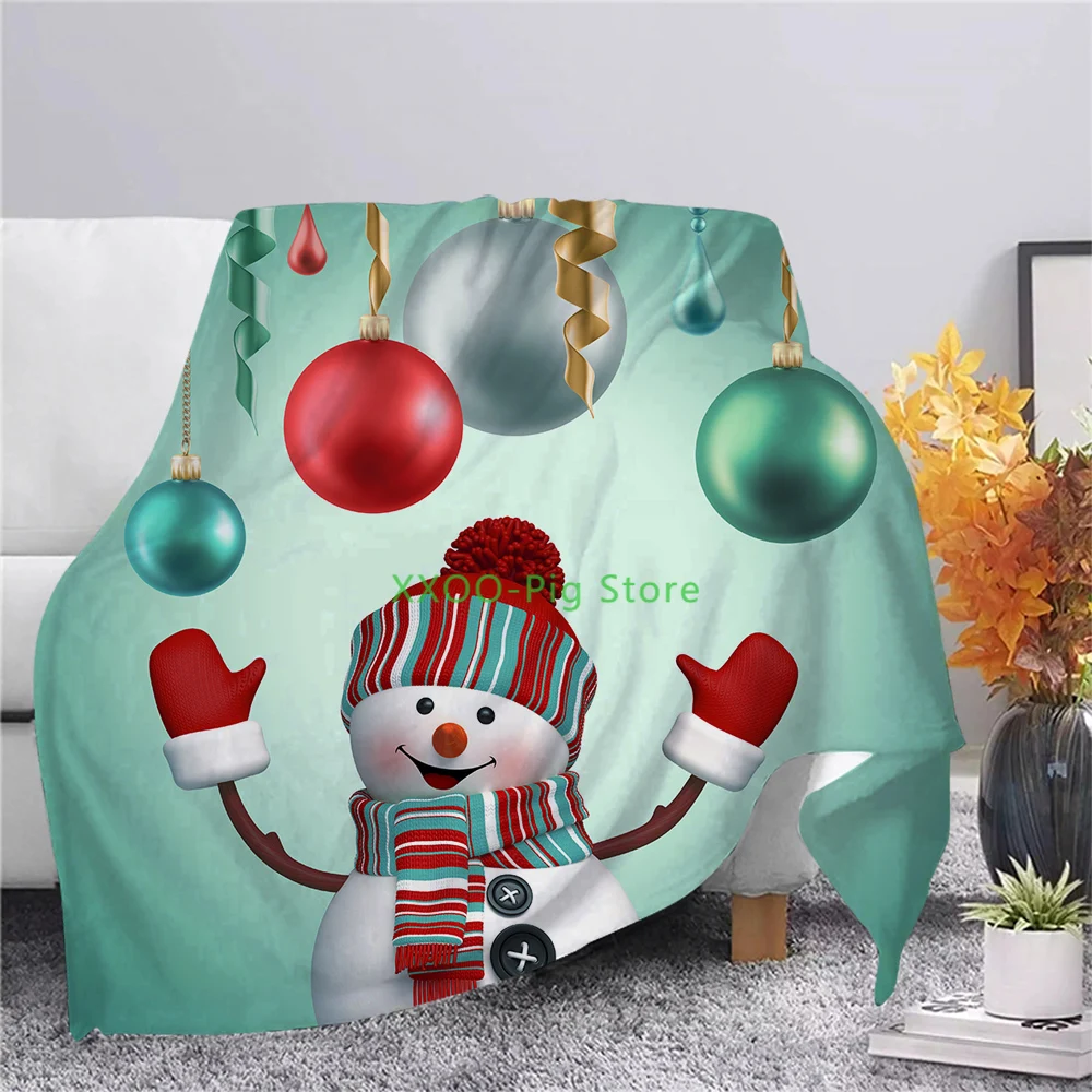 

Рождественское фланелевое одеяло в виде снеговика с 3D рисунком, одеяло для пикника, декоративное одеяло, Прямая поставка