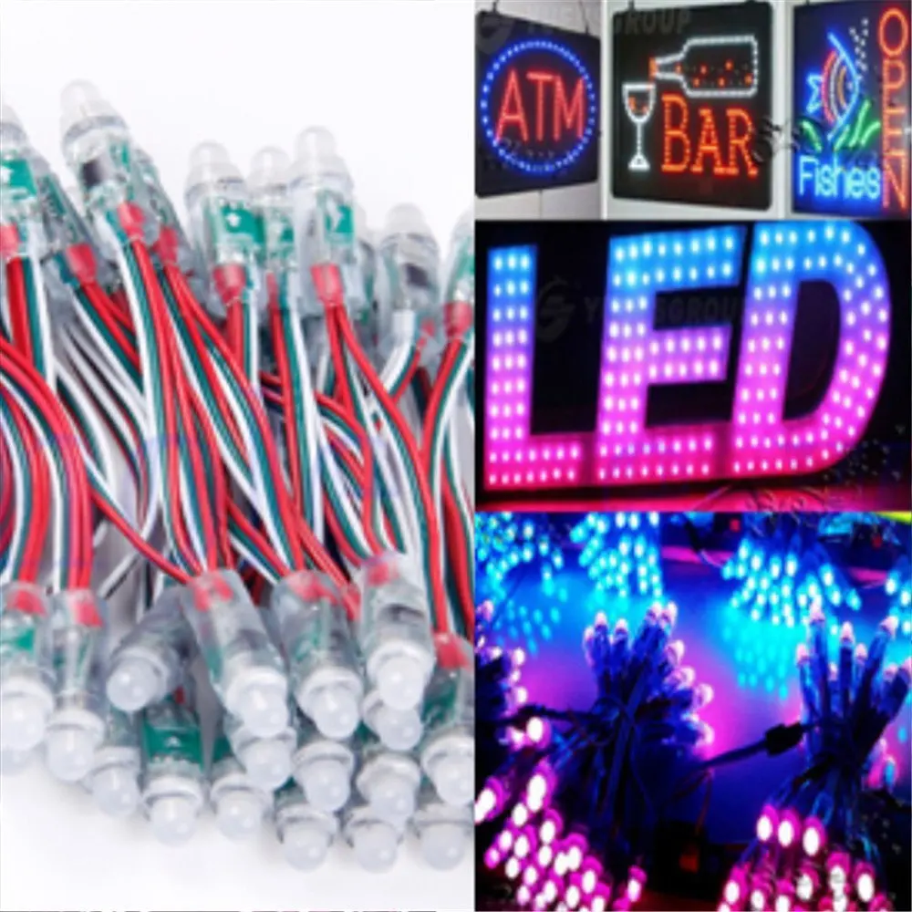

1000pcs Led Modules 12mm Ip68 Waterproof Full Color Digital Diffused Rgb Led Pixel Ws2811 2811 Dc12v