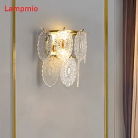 2022 new arrival ceiling lights for living room clear glass bedroom wall sconce golden base lighting fixtures
