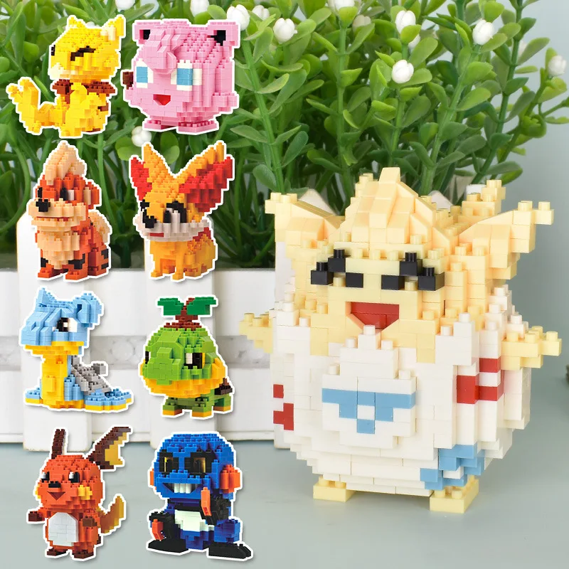

Pokemon Micro Brick Pikachu Psyduck Squirtle Charizard Bulbasaur DIY Mini Building Blocks Snorlax Figures Toys Action Figures
