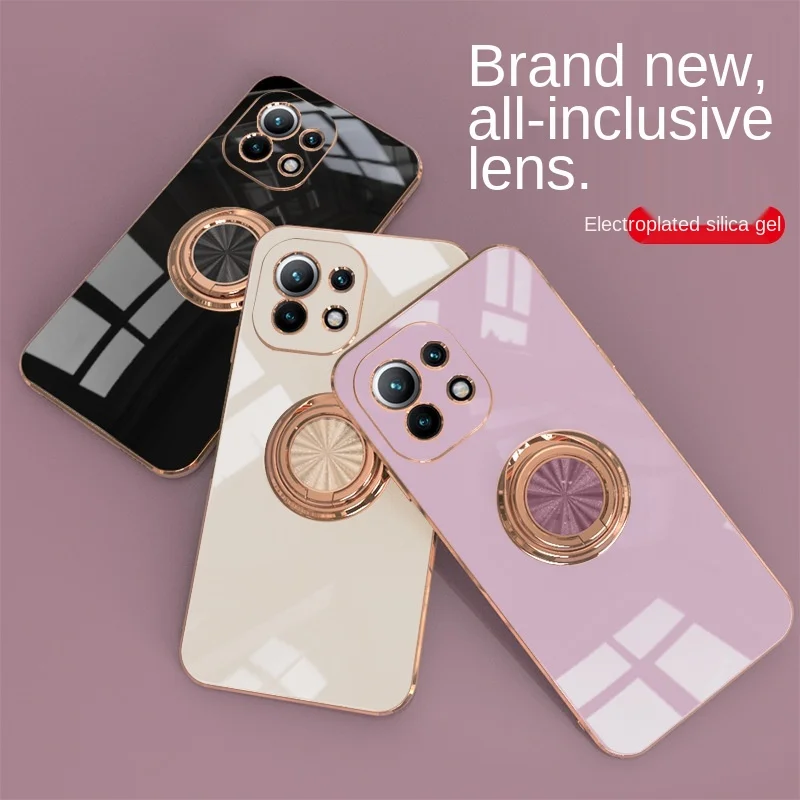 

Suitable for Xiaomi 11 mobile phone case Xiaomi 10T/Ultra/Pro/Lite ring magnetic car electroplating protective cover