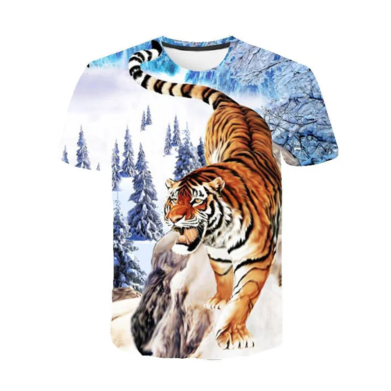 Детская футболка для подростков с 3D принтом тигра поставка от производителя