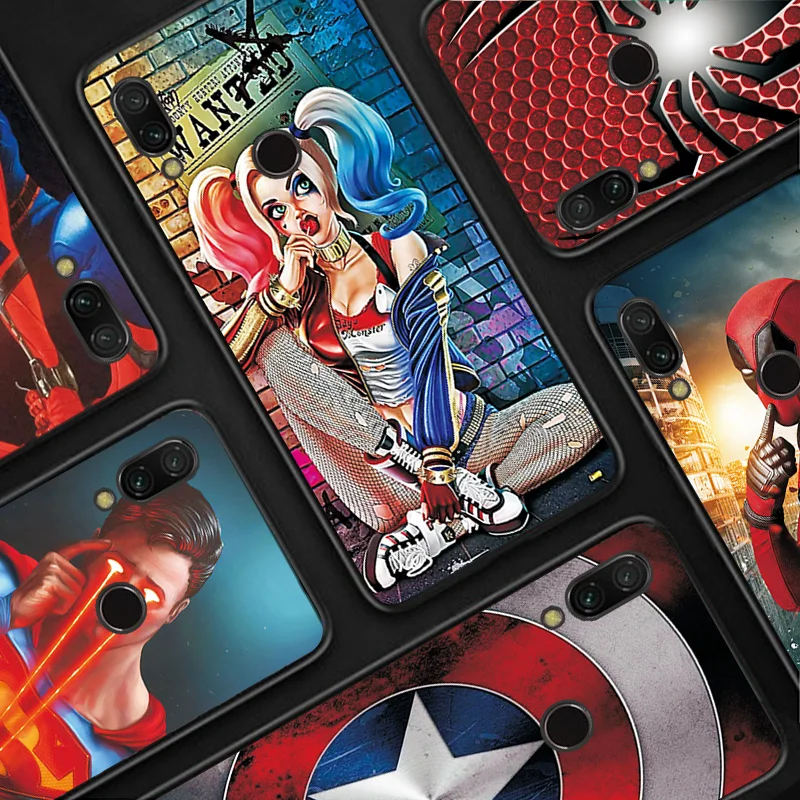 Черный ТПУ чехол для телефона Marvel для Xiaomi Redmi Note 7 6 8 Pro Чехол для Xiaomi Redmi 5 Plus задняя крышка Fundas Redmi 6A 7A 5A чехол