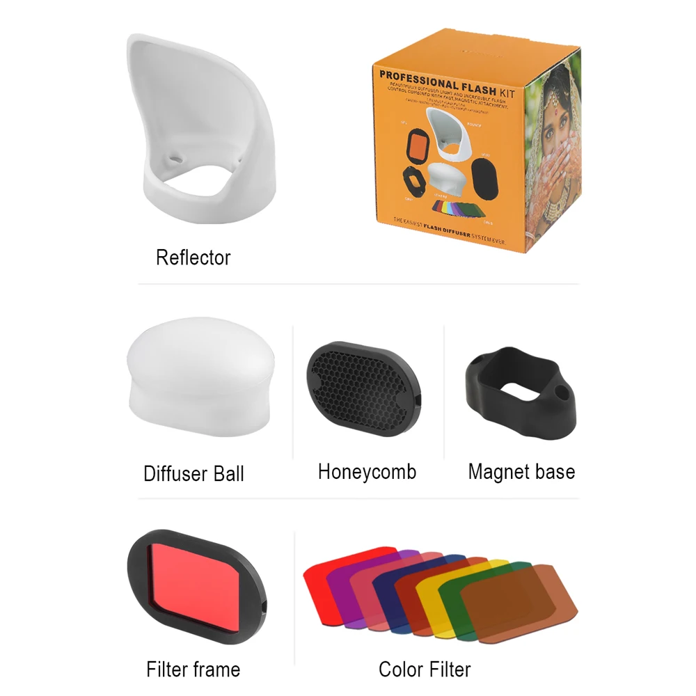 Набор аксессуаров для фотосъемки рассеиватель вспышки сотовый отражатель