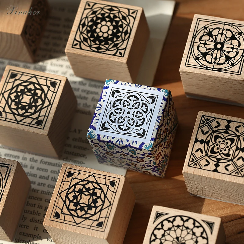 XINAHER винтажные европейские плитки украшения штамп деревянные и резиновые штампы