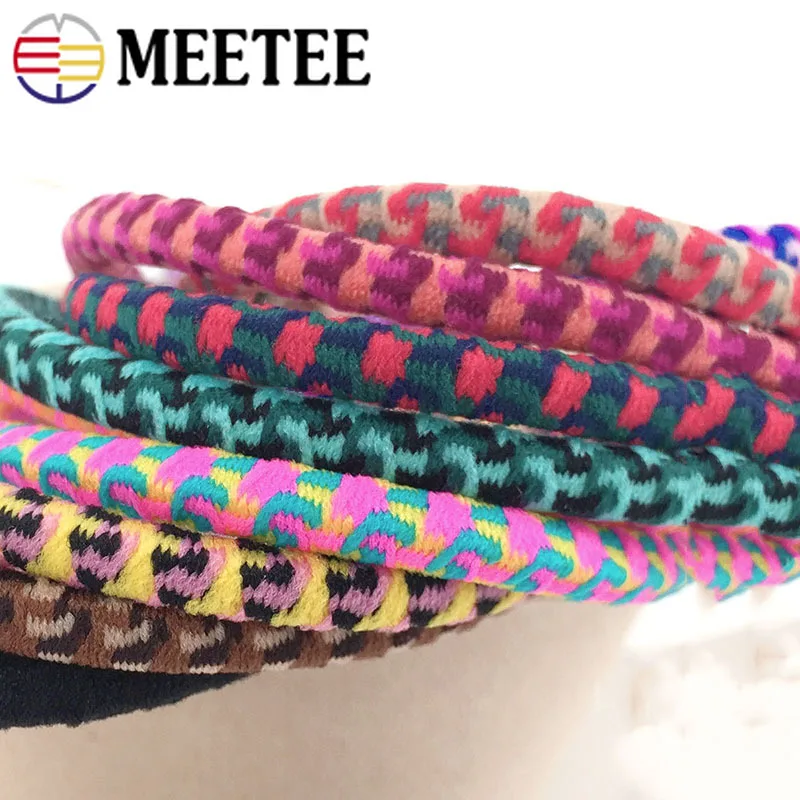 Meetee 5/10 метров 5 мм леопардовая эластичная резинка DIY головной убор круглая