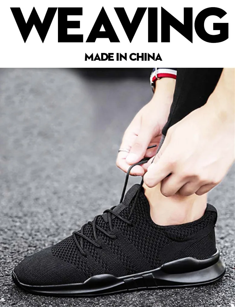 

2021 Summer New Men's Tide Shoes Mesh Breathable Vulcanize Shoes Joker Low Fly Woven Black Sneakers Zapatillas Hombre Deportiva