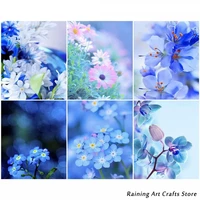 5d diy diamond painting blue flower embroidery full round square drill rhinestone cross stitch kits mosaic pictures home decor