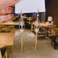 new product temperamental long fringe diamond earrings for women korean fashion earrings party daily jewelry accessories gifts