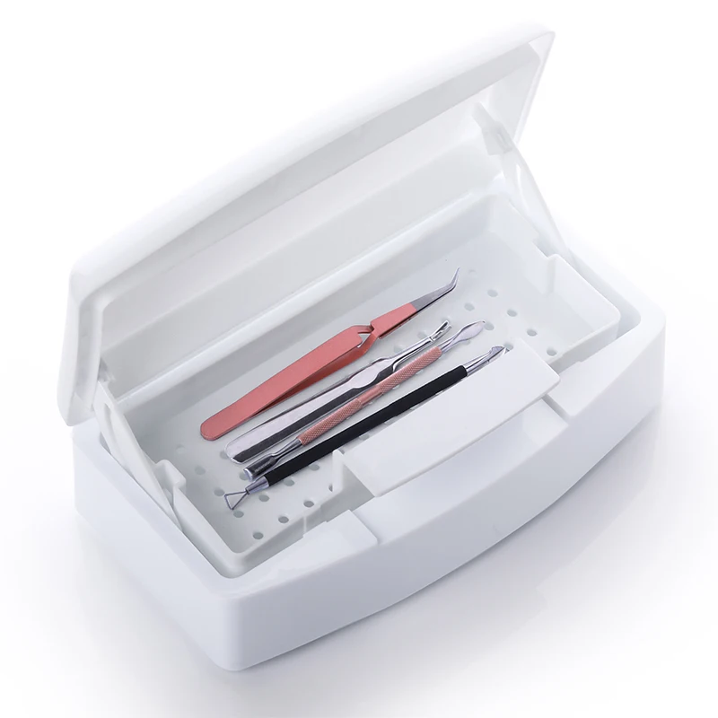 1 шт. инструменты для маникюра коробка дезинфекции сверла ногтей пинцет стрижки