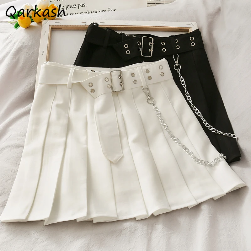 

Skirts Women Mini Chain All-match Tender Design Clothing Pleated JK Kawaii Girls Chic Popular Trendy Stylish Ulzzang New Simple