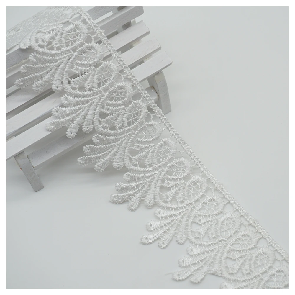 2 ярдов 5 см Белое кружево для отделки костюм отделка аппликация лента полиэстер