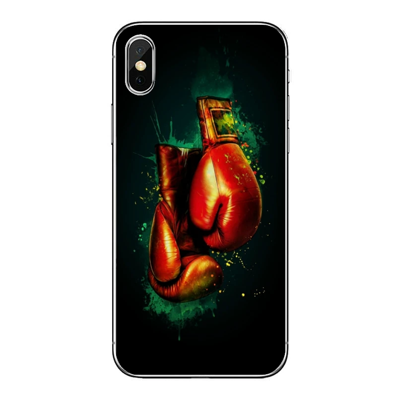 Боксерские перчатки силиконовый чехол для телефона iPhone 12 11 Pro Max Mini XS XR X 8 7 Plus 6 6S 5 5S