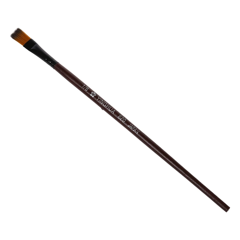 Pack of 6 Art Brown Nylon Paint Brushes for Acrylic | Канцтовары для офиса и дома