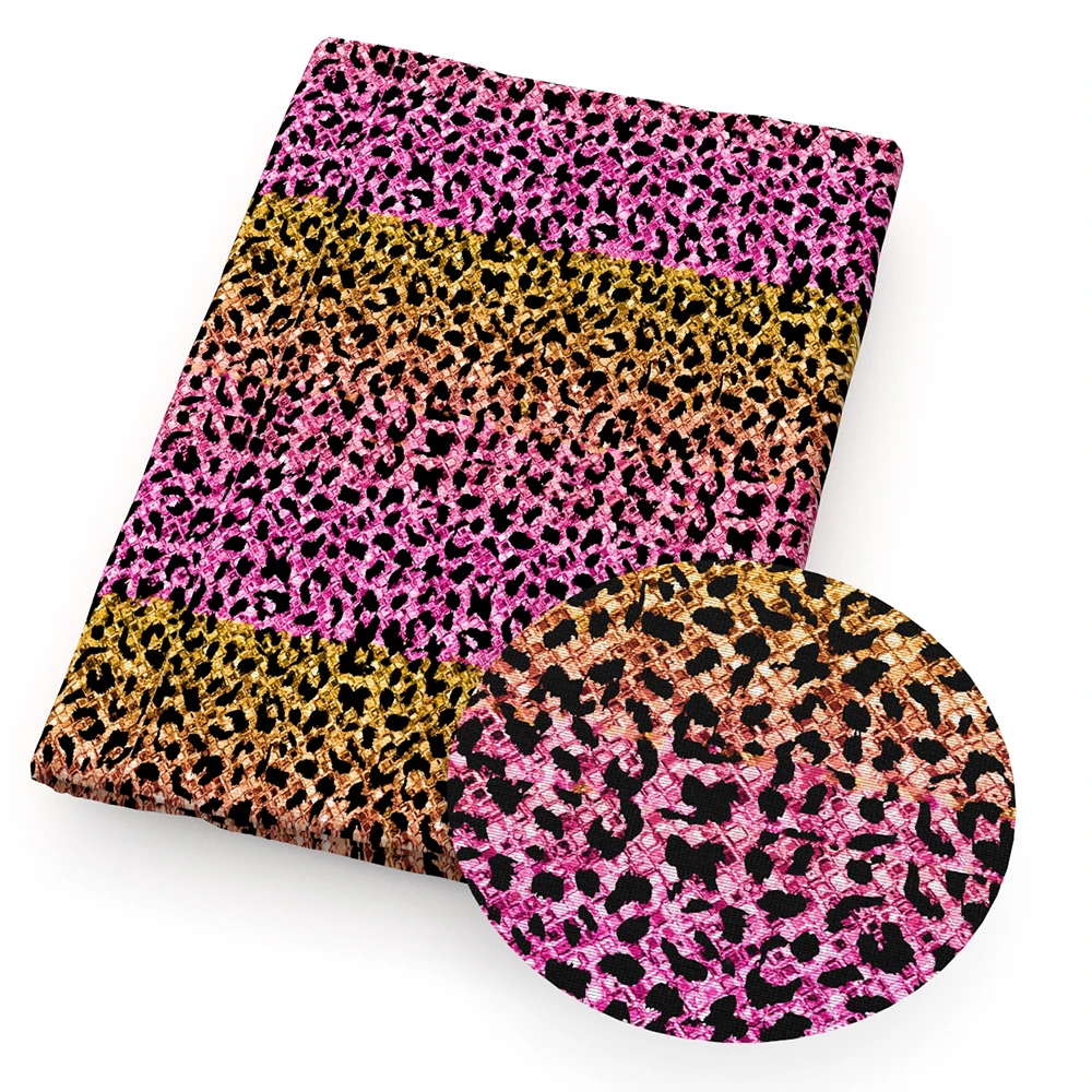 Радужная леопардовая ткань из полиэстера и хлопка для шитья ручной работы