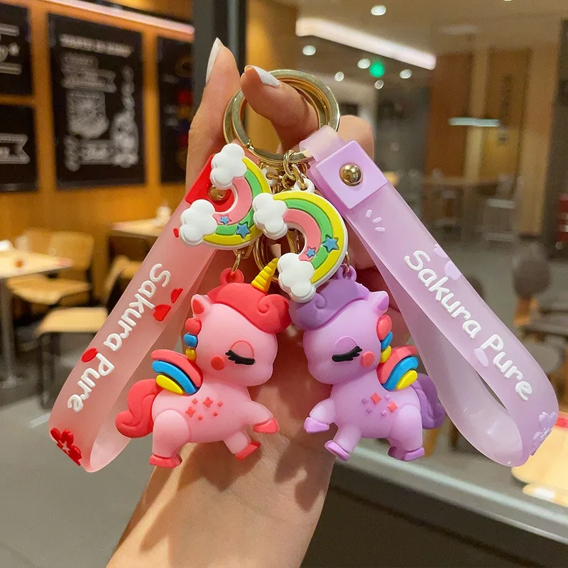 

Unicorn Animal Keychain for Women Cute Unicorn Car Key Chain Resin Charm Kids Bag Pendant Keyring Holder Gifts Anime Keychains